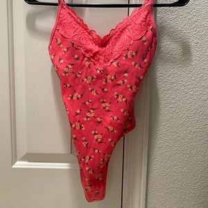 VS Pink Floral Onesie